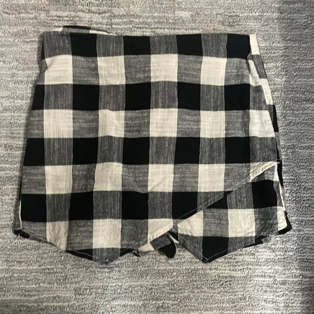 black and white layered skort